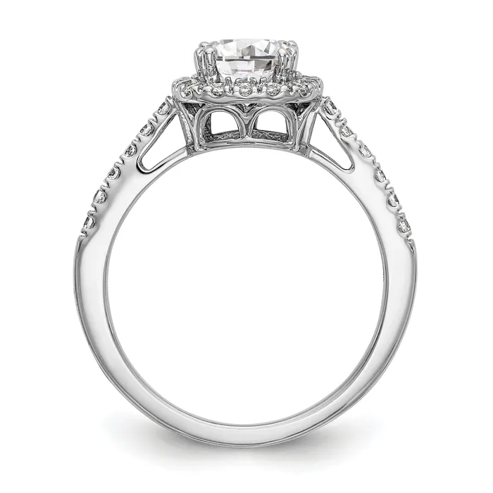 Rings Goldia 175ct CZ Solid Real 14K White Gold Cushion Halo Engagement Ring