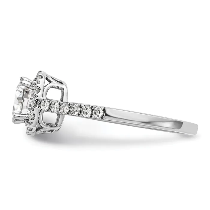 Rings Goldia 175ct CZ Solid Real 14K White Gold Cushion Halo Engagement Ring