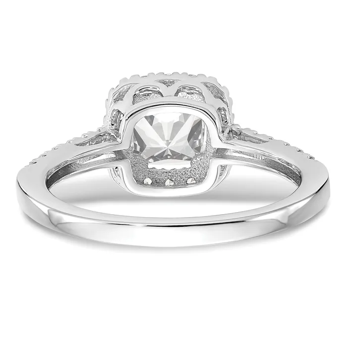 Rings Goldia 175ct CZ Solid Real 14K White Gold Cushion Halo Engagement Ring