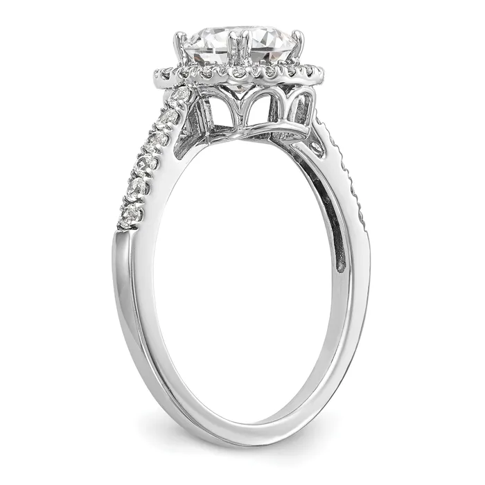 Rings Goldia 175ct CZ Solid Real 14K White Gold Cushion Halo Engagement Ring