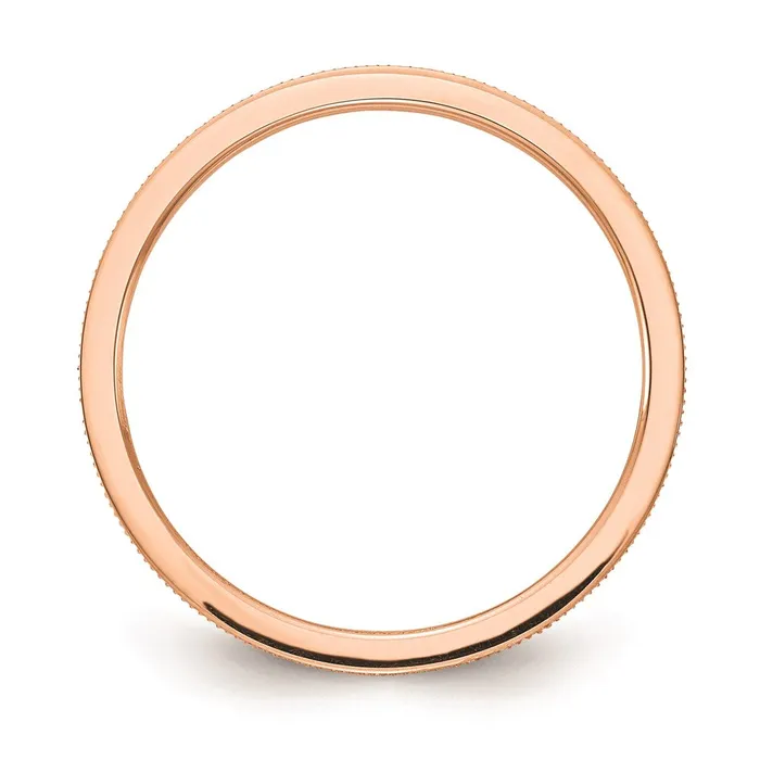 Rings Goldia 14K Rose Gold 12mm Line Pattern Stackable Band