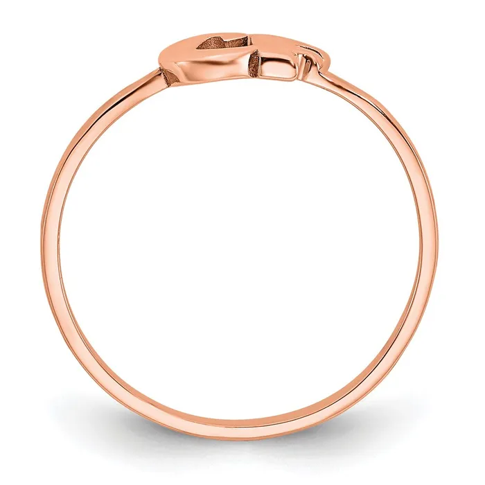 Rings Goldia 14K Rose Gold Double Initial Script or Block Font Ring