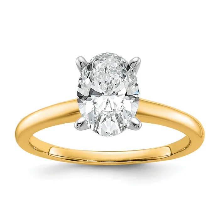 Rings Goldia 14k Twotone 1 12 Ct Certified Lab Grown Diamond VSSI G Oval Solitare Engagement Ring Rings Goldia 14k Twotone 1 12 Ct Certified Lab Grown Diamond VSSI G Oval Solitare Engagement Ring