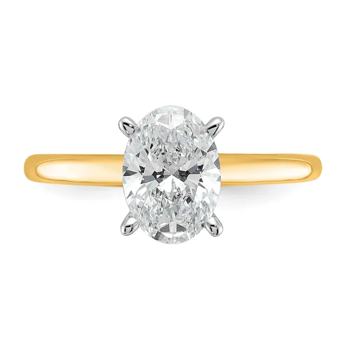 Rings Goldia 14k Twotone 1 12 Ct Certified Lab Grown Diamond VSSI G Oval Solitare Engagement Ring
