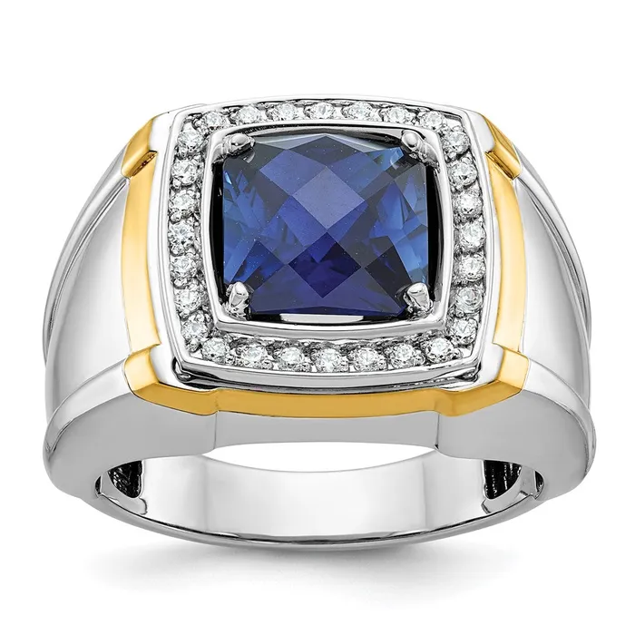 Rings Goldia 14k Twotone Gold Mens Gemstone and Diamond Ring Mounting Rings Goldia 14k Twotone Gold Mens Gemstone and Diamond Ring Mounting