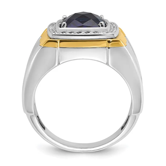 Rings Goldia 14k Twotone Gold Mens Gemstone and Diamond Ring Mounting