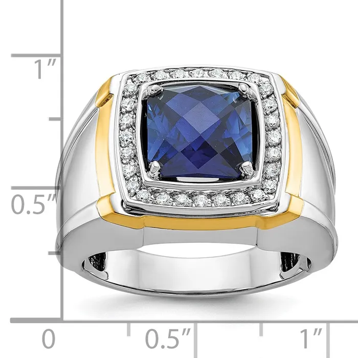 Rings Goldia 14k Twotone Gold Mens Gemstone and Diamond Ring Mounting