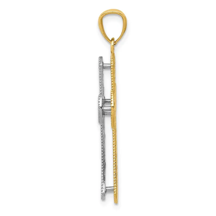 Rings Goldia 14k Twotone Gold Polished 2 Level Cross Pendant