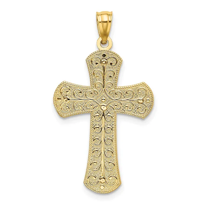 Rings Goldia 14k Twotone Gold Polished 2 Level Cross Pendant
