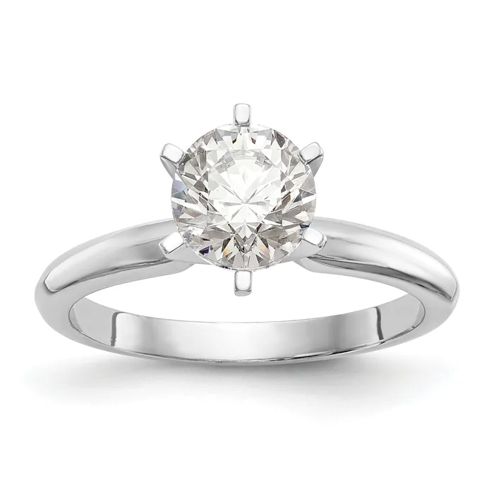 Rings Goldia 14k White Gold 12 Ct Lab Grown Diamond VSSI G Round Solitaire Lightweight HalfRound Six Prong Knife Edge Ring