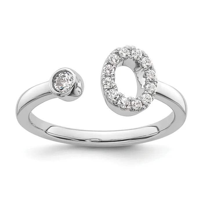 Rings Goldia 14k White Gold 15 Ct Lab Grown Diamond VSSI G Initial O Adjustable Ring Rings Goldia 14k White Gold 15 Ct Lab Grown Diamond VSSI G Initial O Adjustable Ring