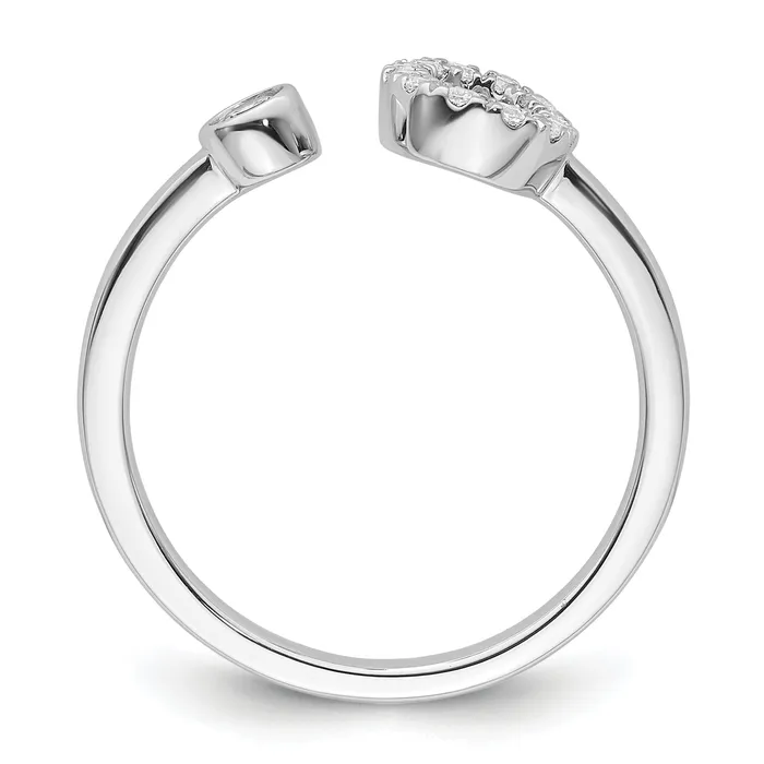 Rings Goldia 14k White Gold 15 Ct Lab Grown Diamond VSSI G Initial O Adjustable Ring