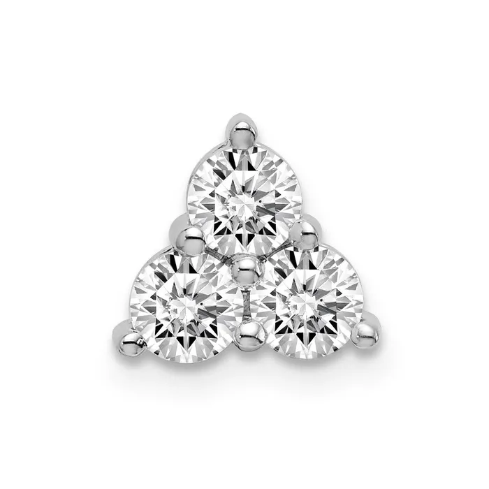 Rings Goldia 14k White Gold 34ct Real Diamond Three Stone Triangle Chain Slide