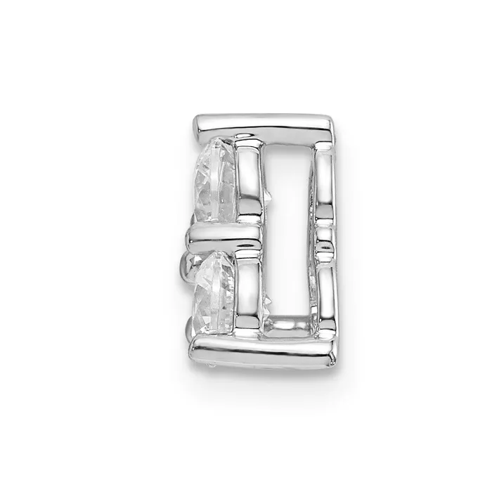 Rings Goldia 14k White Gold 34ct Real Diamond Three Stone Triangle Chain Slide