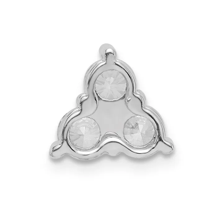 Rings Goldia 14k White Gold 34ct Real Diamond Three Stone Triangle Chain Slide