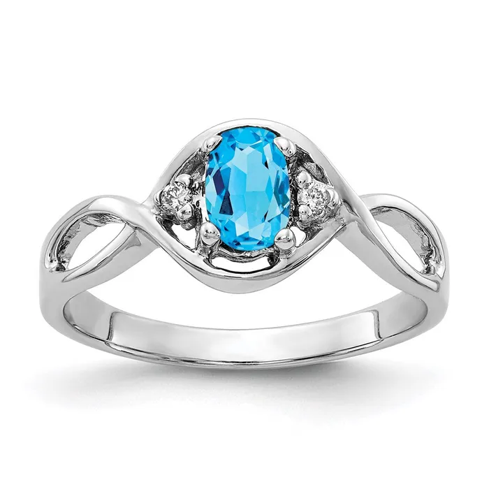 Rings Goldia 14k White Gold 6x4mm Oval Blue Topaz A Real Diamond ring