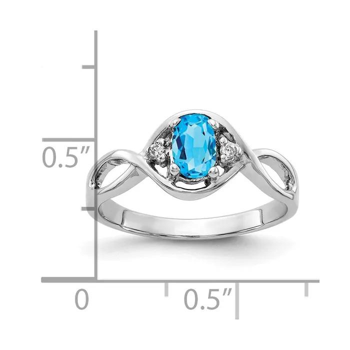 Rings Goldia 14k White Gold 6x4mm Oval Blue Topaz A Real Diamond ring