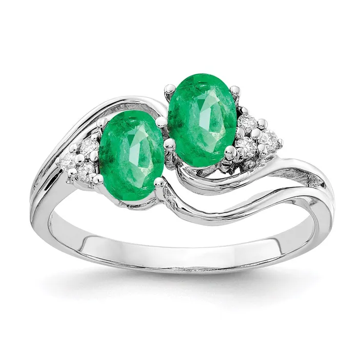 Rings Goldia 14k White Gold 6x4mm Oval Emerald A Real Diamond ring
