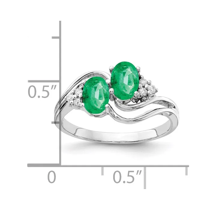 Rings Goldia 14k White Gold 6x4mm Oval Emerald A Real Diamond ring