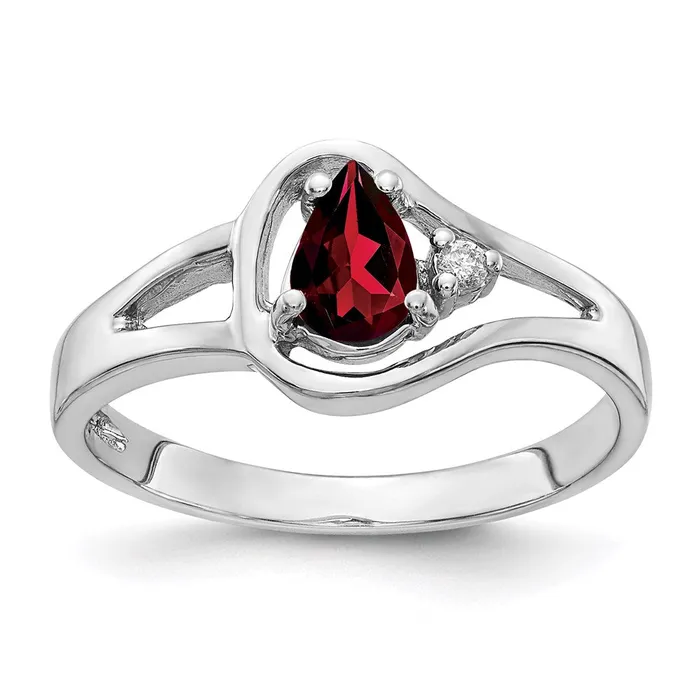 Rings Goldia 14k White Gold 6x4mm Pear Garnet A Real Diamond ring