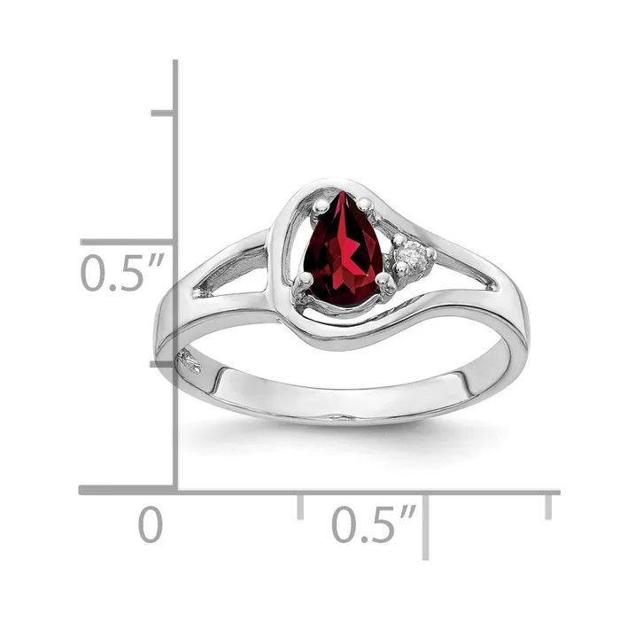Rings Goldia 14k White Gold 6x4mm Pear Garnet A Real Diamond ring
