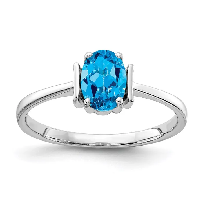 Rings Goldia 14k White Gold 7x5mm Oval Blue Topaz ring