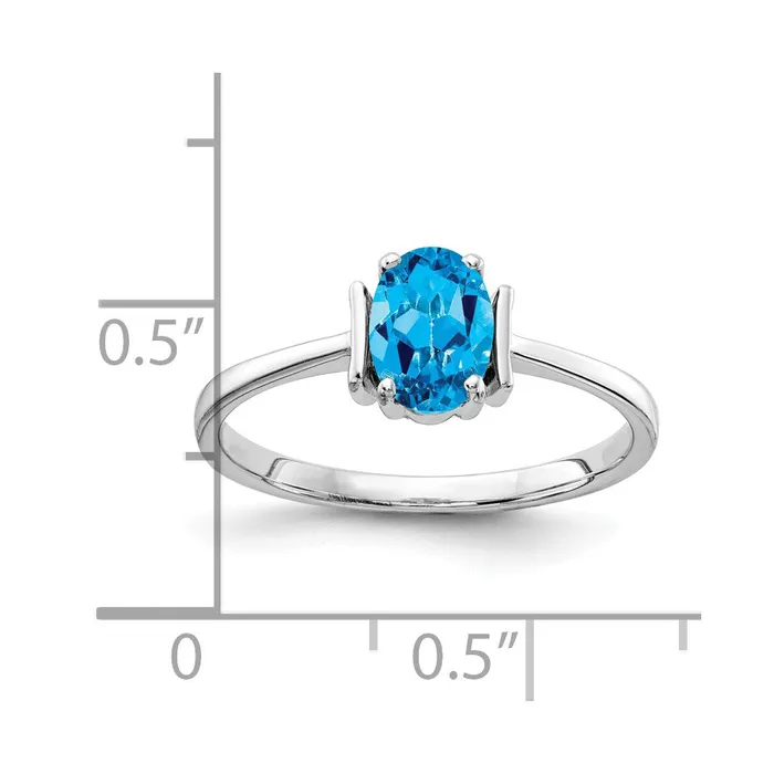 Rings Goldia 14k White Gold 7x5mm Oval Blue Topaz ring