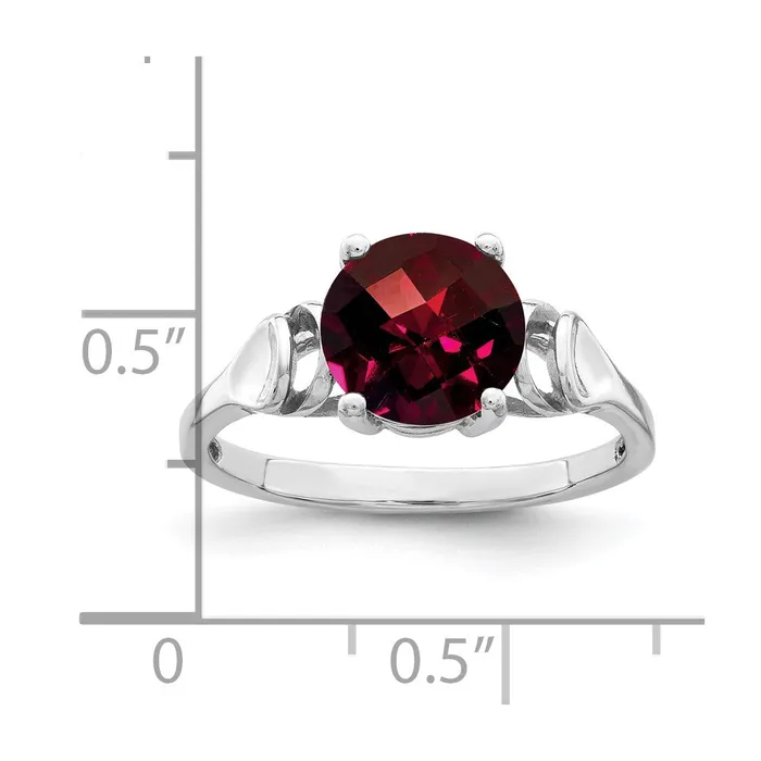 Rings Goldia 14k White Gold 8mm Garnet Checker ring