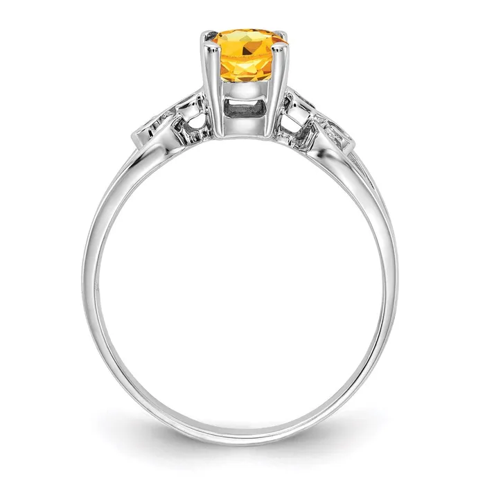 Rings Goldia 14k White Gold 8x6mm Oval Citrine Checker ring