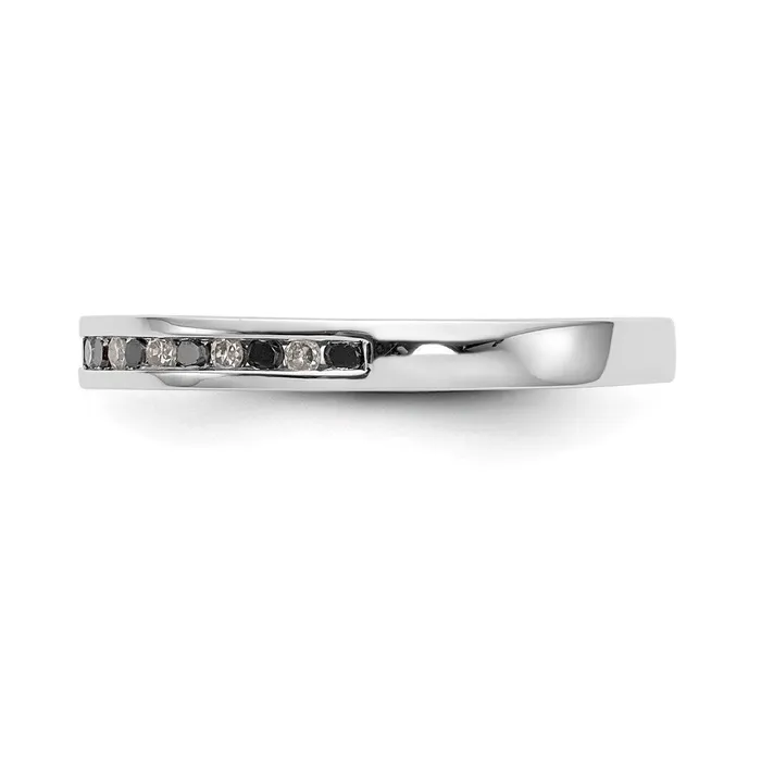 Rings Goldia 14K White Gold Black u0026 White Real Diamond Band