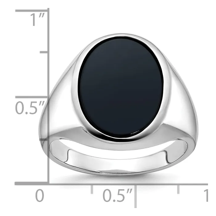 Rings Goldia 14k White Gold Mens Oval Onyx Complete Ring