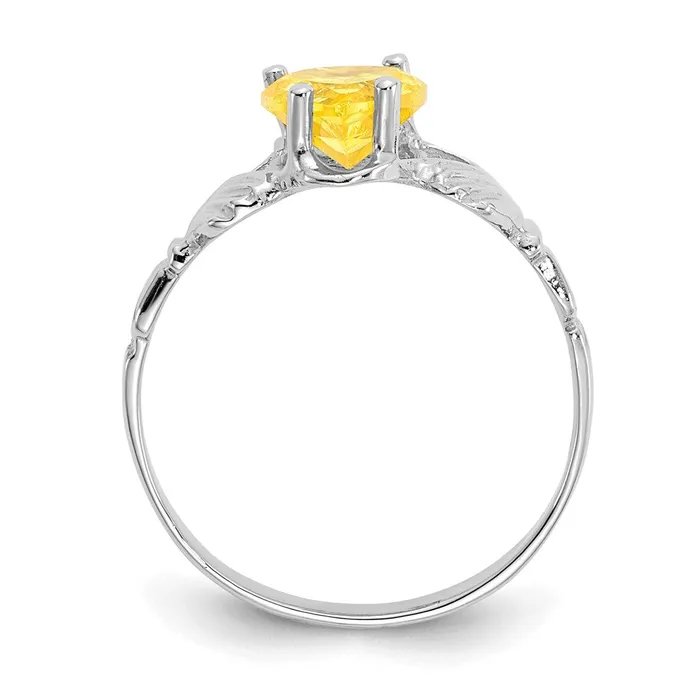 Rings Goldia 14k White Gold November CZ Birthstone Claddagh Ring