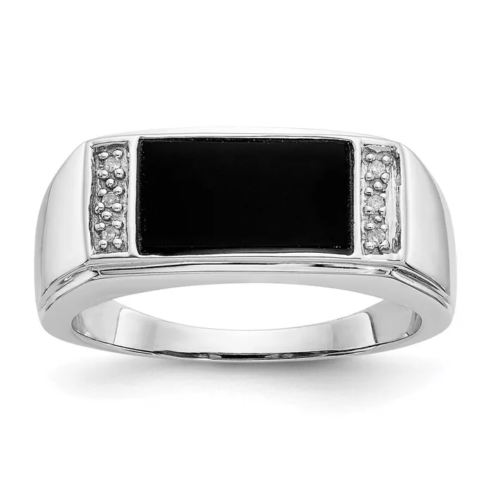 Rings Goldia 14k White Gold Onyx u0026 A Quality Real Diamond Mens Ring Rings Goldia 14k White Gold Onyx u0026 A Quality Real Diamond Mens Ring