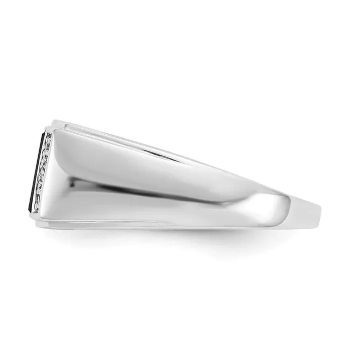 Rings Goldia 14k White Gold Onyx u0026 A Quality Real Diamond Mens Ring