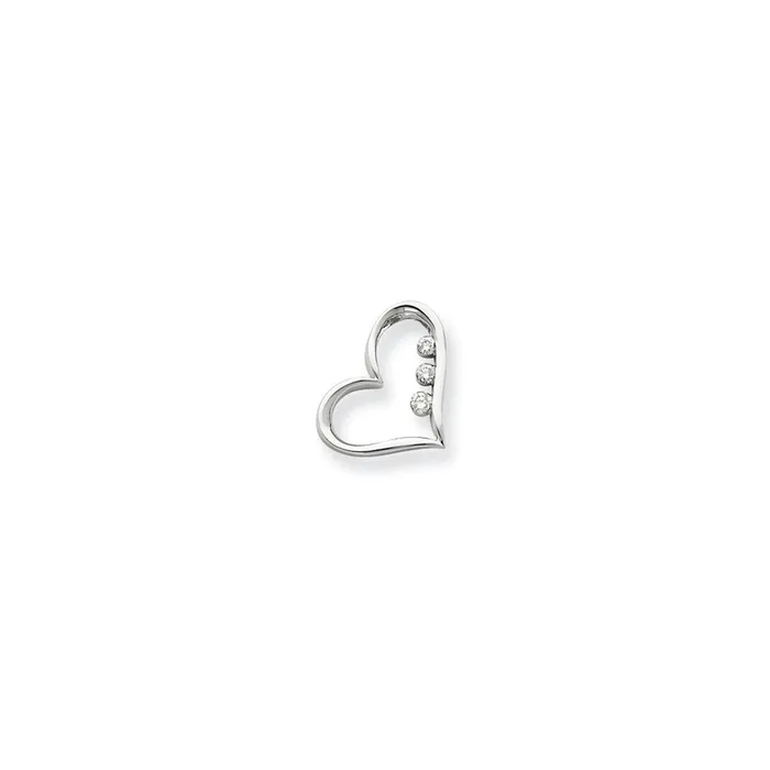 Rings Goldia 14k White Gold Real Diamond Heart Slide