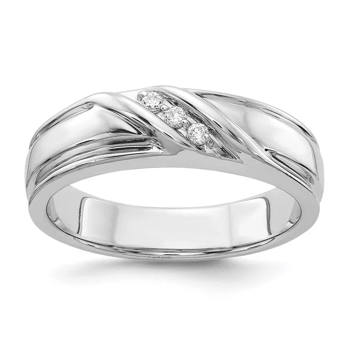 Rings Goldia 14k White Gold Real Diamond Mens Ring