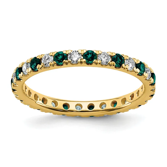 Rings Goldia 14k Yellow Gold 12 Ct Lab Grown Diamond VSSI G and Lab Created Alexandrite Eternity Band Ring