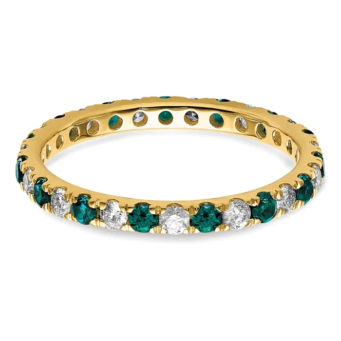 Rings Goldia 14k Yellow Gold 12 Ct Lab Grown Diamond VSSI G and Lab Created Alexandrite Eternity Band Ring
