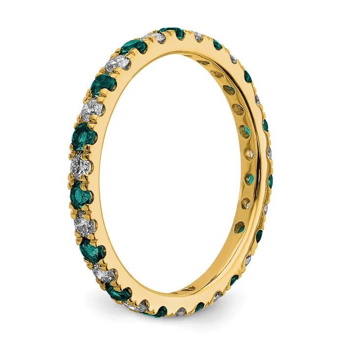 Rings Goldia 14k Yellow Gold 12 Ct Lab Grown Diamond VSSI G and Lab Created Alexandrite Eternity Band Ring