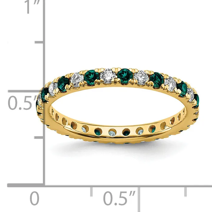 Rings Goldia 14k Yellow Gold 12 Ct Lab Grown Diamond VSSI G and Lab Created Alexandrite Eternity Band Ring