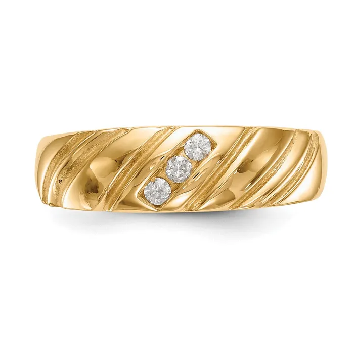 Rings Goldia 14k Yellow Gold 3Stone 18 carat Diamond Complete Mens Band