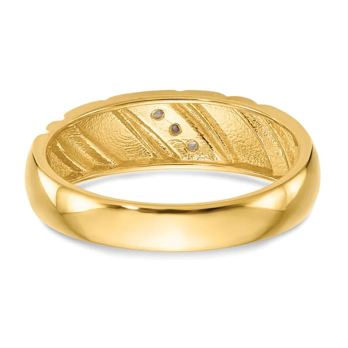 Rings Goldia 14k Yellow Gold 3Stone 18 carat Diamond Complete Mens Band
