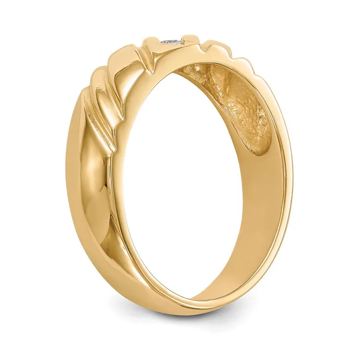 Rings Goldia 14k Yellow Gold 3Stone 18 carat Diamond Complete Mens Band