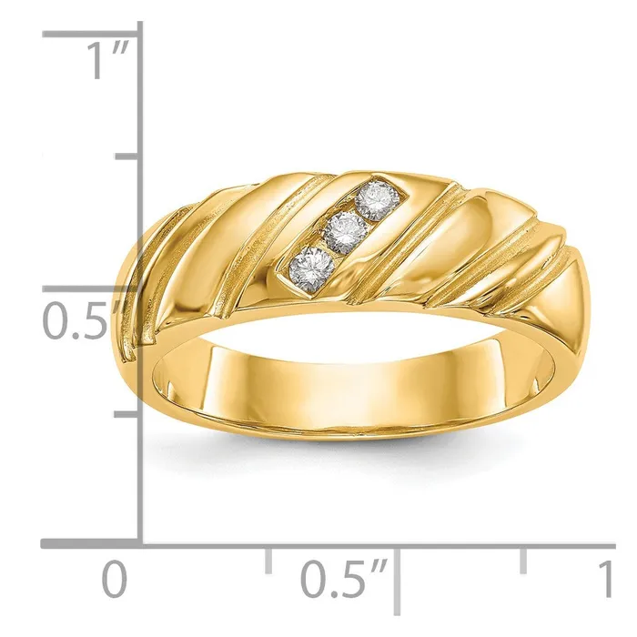 Rings Goldia 14k Yellow Gold 3Stone 18 carat Diamond Complete Mens Band