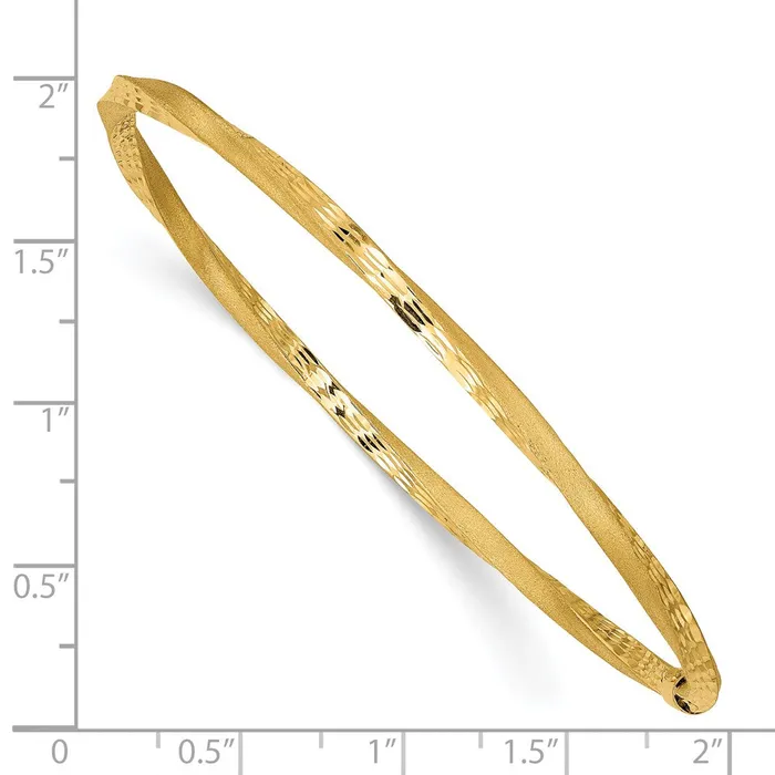 Rings Goldia 14k Yellow Gold 3mm Satin Finish Diamondcut Twist Slipon Bangle