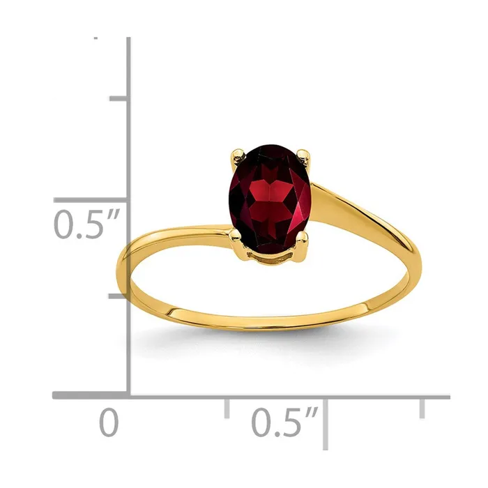 Rings Goldia 14K Yellow Gold 7x5mm Oval Garnet ring