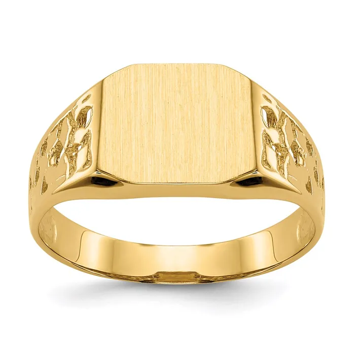 Rings Goldia 14K Yellow Gold 90x105mm Open Back Mens Signet Ring