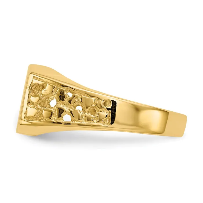 Rings Goldia 14K Yellow Gold 90x105mm Open Back Mens Signet Ring