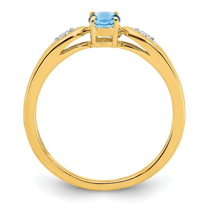Rings Goldia 14K Yellow Gold Aquamarine and Real Diamond Ring