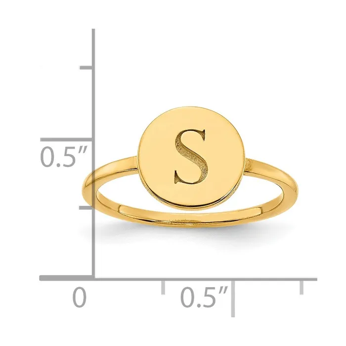 Rings Goldia 14K Yellow Gold Initial Circle Signet Ring